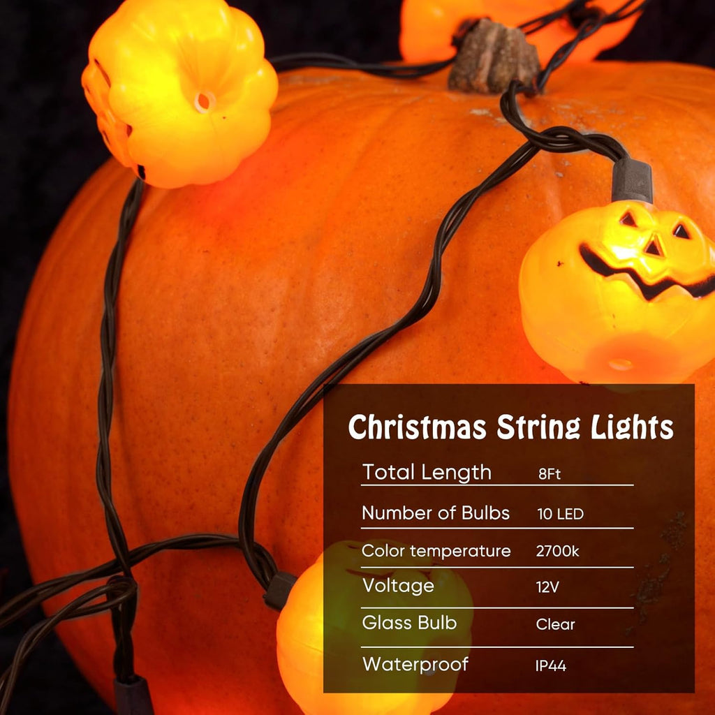Mini Christmas Lights String Warm White Vintage Short Strand String Lights, Clear Bulbs Wire Fit Light up Christmas Decorations(10 Bulbs Connectable,8ft,Brown)