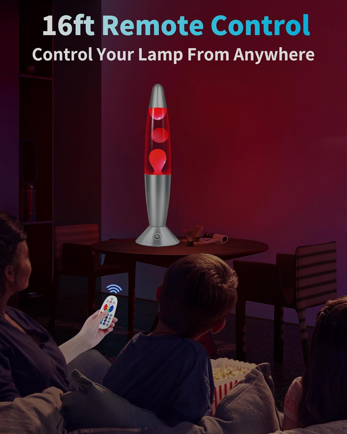 17 Colors Changing Liquid Motion Lamp with Remote: 13.5" LED Night Light for Kids Adults - Relaxing Table lamp for Bedroom Office - Glitter Mood Lighting for Home Decor Christmas Decorations Indoor
