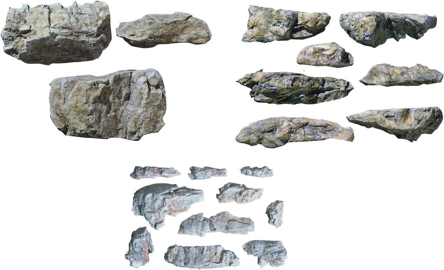 Woodland Scenics Rock Molds, Outcroppings C1230, Embankment C1233, and Random Rock C1234 with Make Your Day Paintbrushes