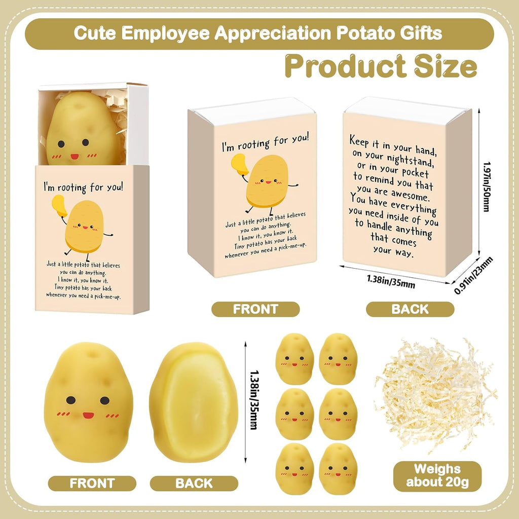 Wettarn 24 Sets Potato Support Gifts Cute Stress Balls with Gift Boxes Inspirational Party Favors for Employee Coworker Friends Office Positive Relief Toys