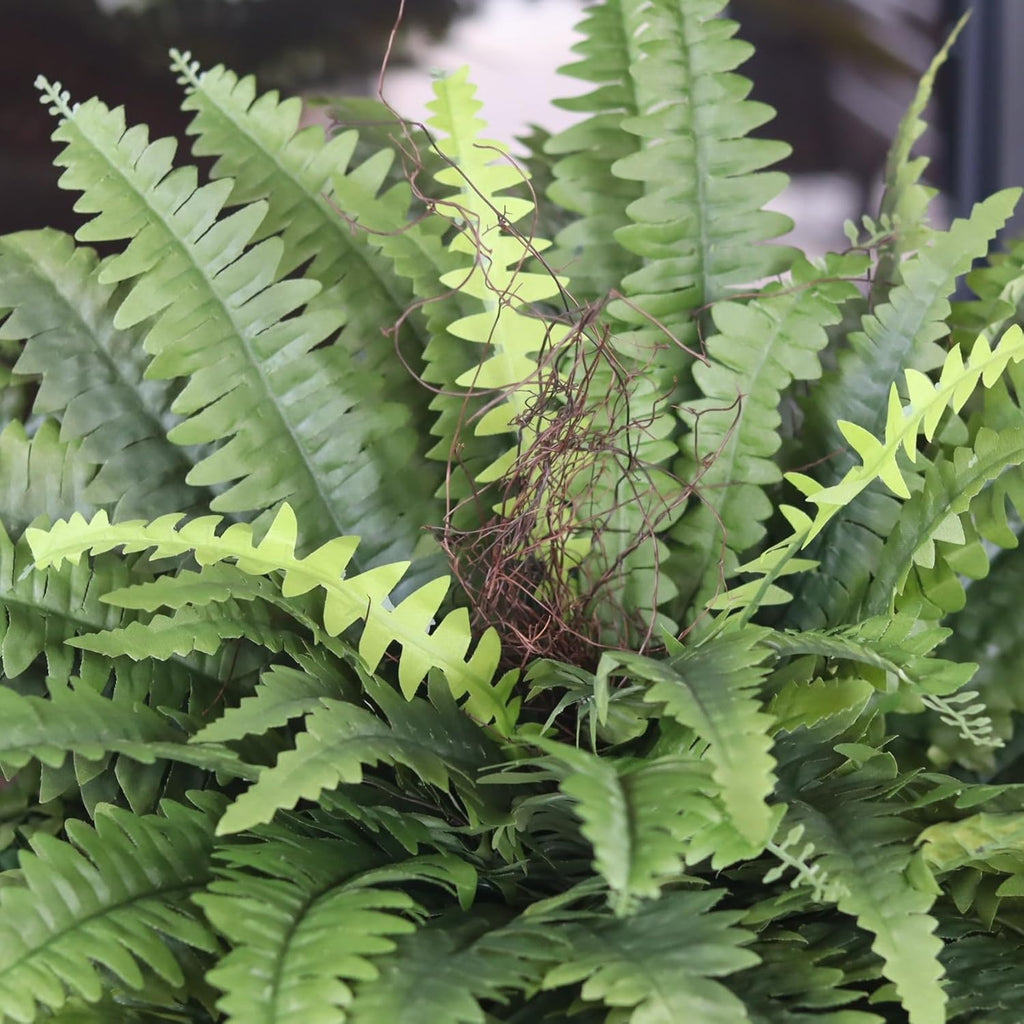 Artificial Ferns for Outdoors & Indoors, 51in Fake Fern Large Plants with 66 Fronds, UV Resistant Faux Greenery Suitable for Entrance Planter Porch Garden Hall Home Office Decor