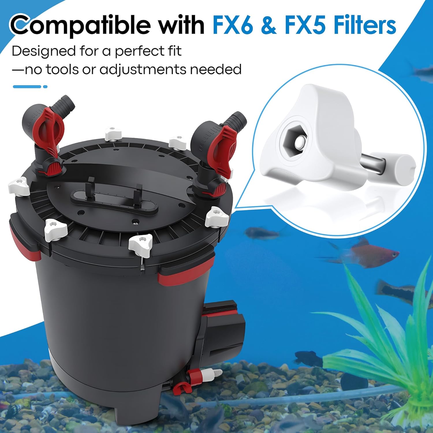 2 Pack Replacement Parts Compatible with Fluval Canister Filters, Lid Fastener Compatible with Fluval FX6 FX5 FX2 FX4, Secure Fit and Long Lasting