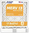 Filter King 17.5x27x1 Air Filter | 4-PACK | MERV 13 HVAC Pleated A/C Furnace Filters | MADE IN USA | Actual Size: 17.5 x 27 x .75"