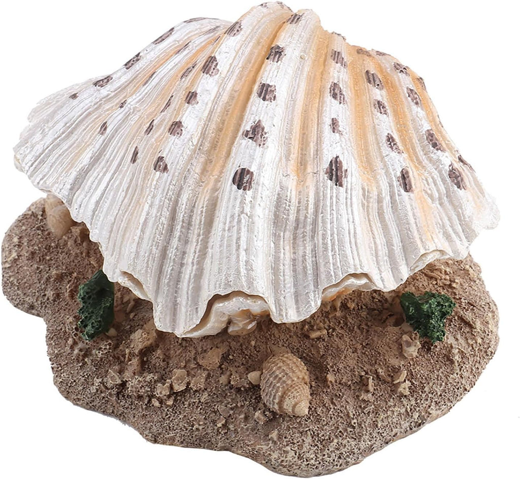 Aquarium Ornament, Fish Shell Pearl Bubbler, Fish Tank Decoration, Safe Resin Material, Widened Base for Easy Placement, for Aquarium Photography Props, Home Decor, Office Decor, and Gift Ideas