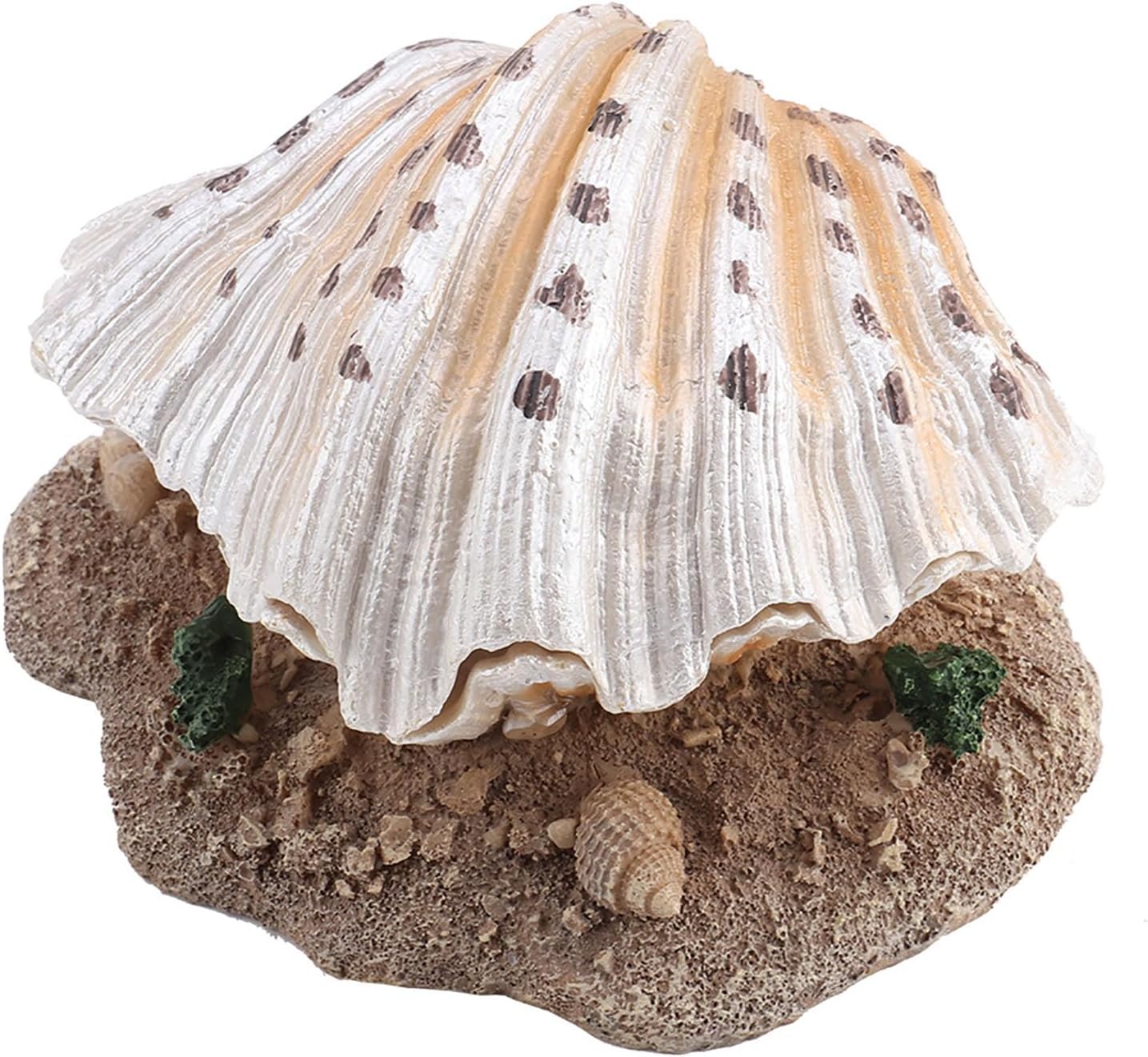 Aquarium Ornament, Fish Shell Pearl Bubbler, Fish Tank Decoration, Safe Resin Material, Widened Base for Easy Placement, for Aquarium Photography Props, Home Decor, Office Decor, and Gift Ideas