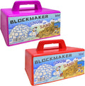 JEEFUD Snow Block Maker, Sand Castle Mold, Beach Snow Building Kit Toys Winter Outdoor Toys Christmas Gift for Kids, 2 Pack (Red & Purple)