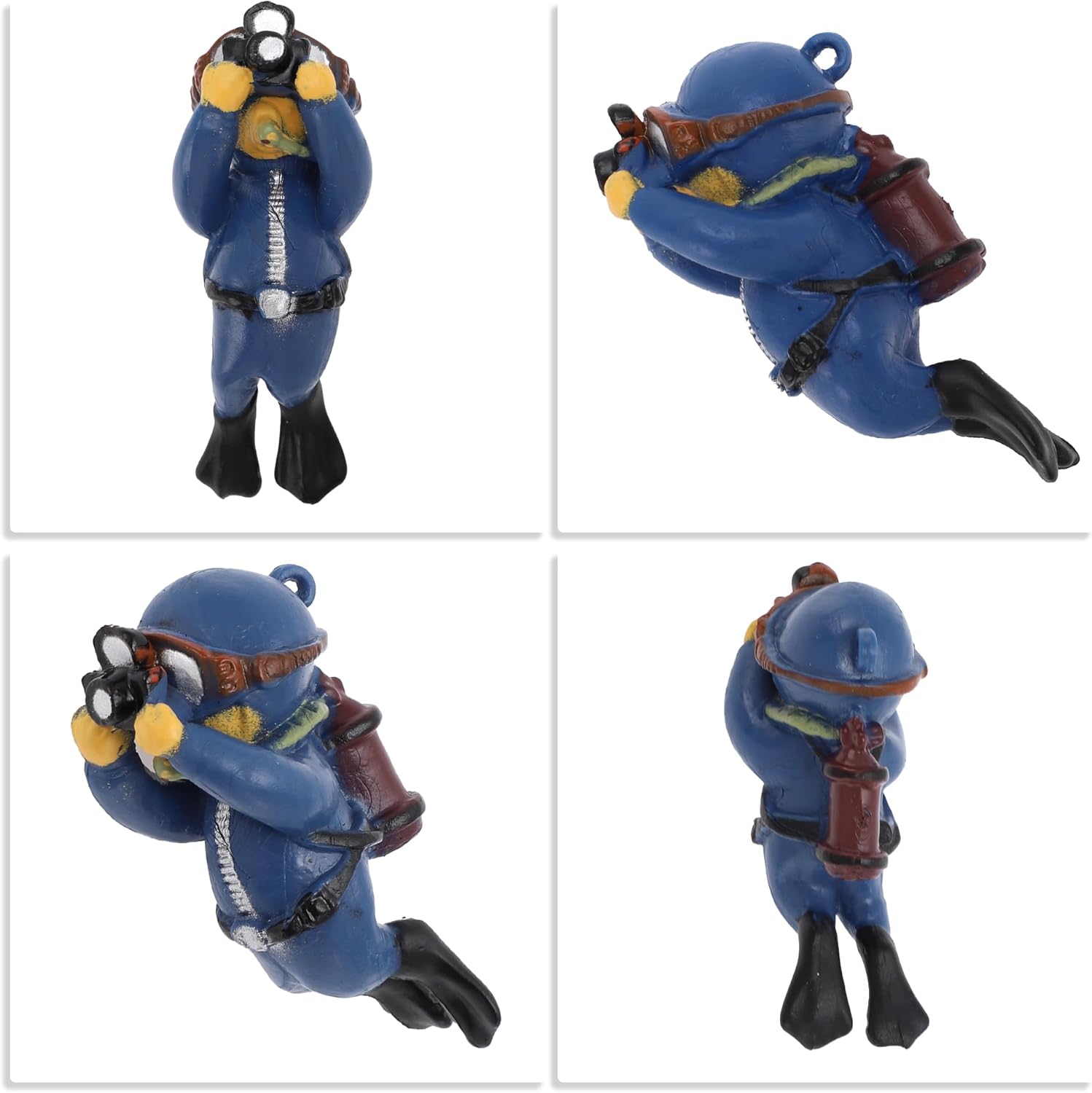 Diver Aquarium Decorations, Floating Diver Fish Tank Decorations, Floating Cartoon Diver Decor, Fun Floating Fish Decoration, PVC Diver Decor, Blue, 1 Set
