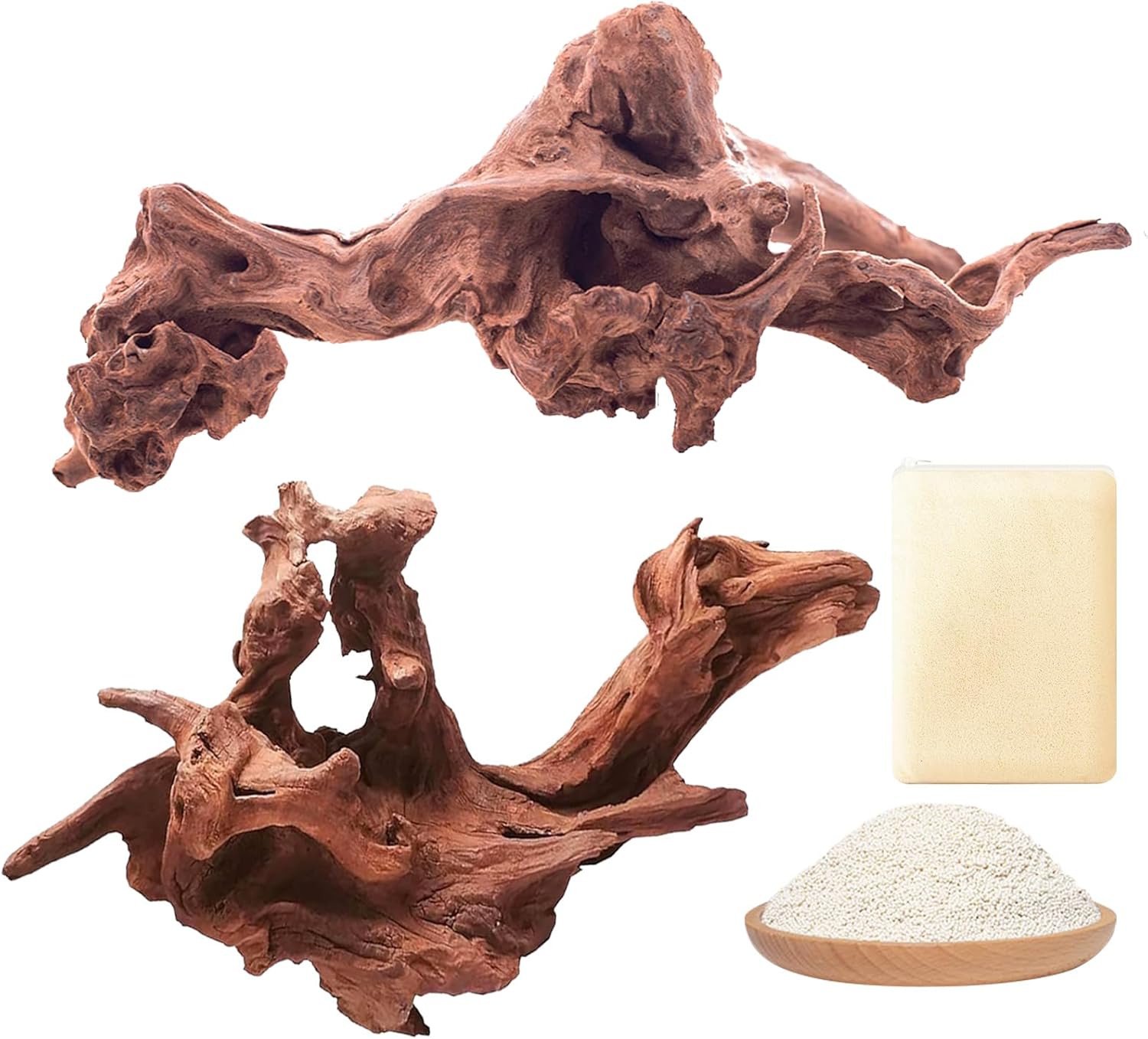 Coral Driftwood for Aquarium Decorations Fish Tank Decor, with Filter Resin Purifying Driftwood Tannins, Odor Eliminator for Crystal Clear Water
