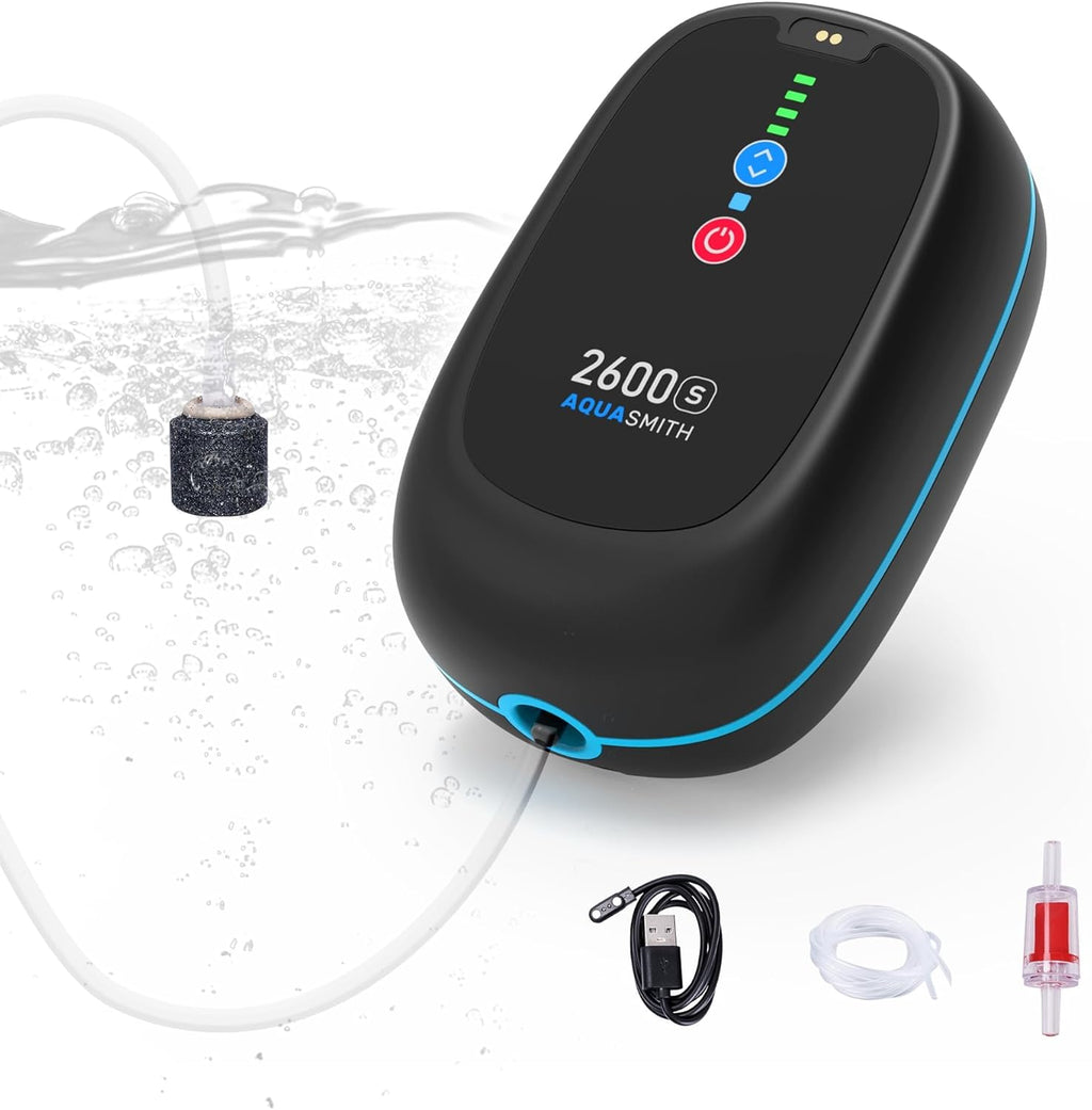 Bait Aerator,Rechargeable Aerator for Fish,IPX7 Waterproof, Suitable for Outdoor Fishing, Power Outage Emergency air Pump, Built-in Battery 2600mah, (1.5W 24GPH) Maximum Battery Life of 115 Hours