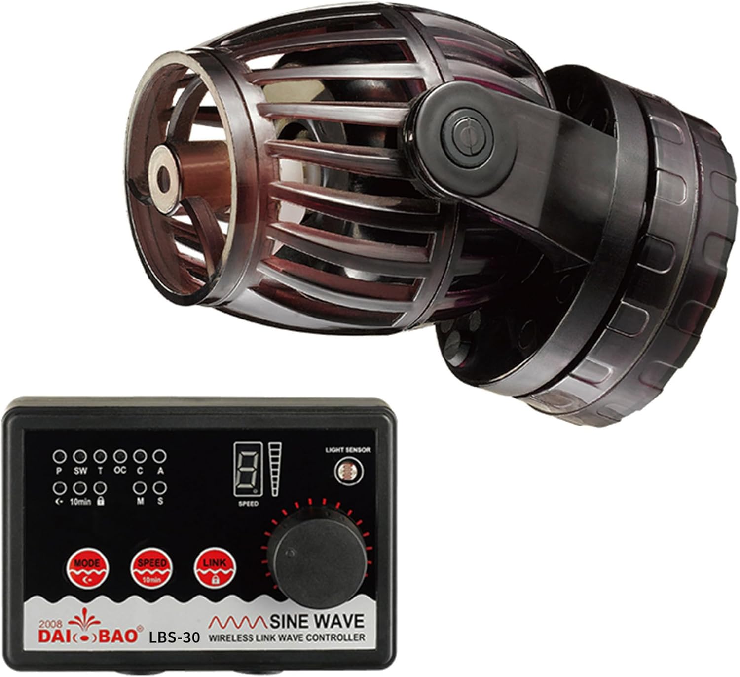 2400 GPH 24V Propeller Wave Maker Pump - ECO Quiet Sine Wave Circulation Pump with Digital Controller for Marine & Coral Reef Aquariums