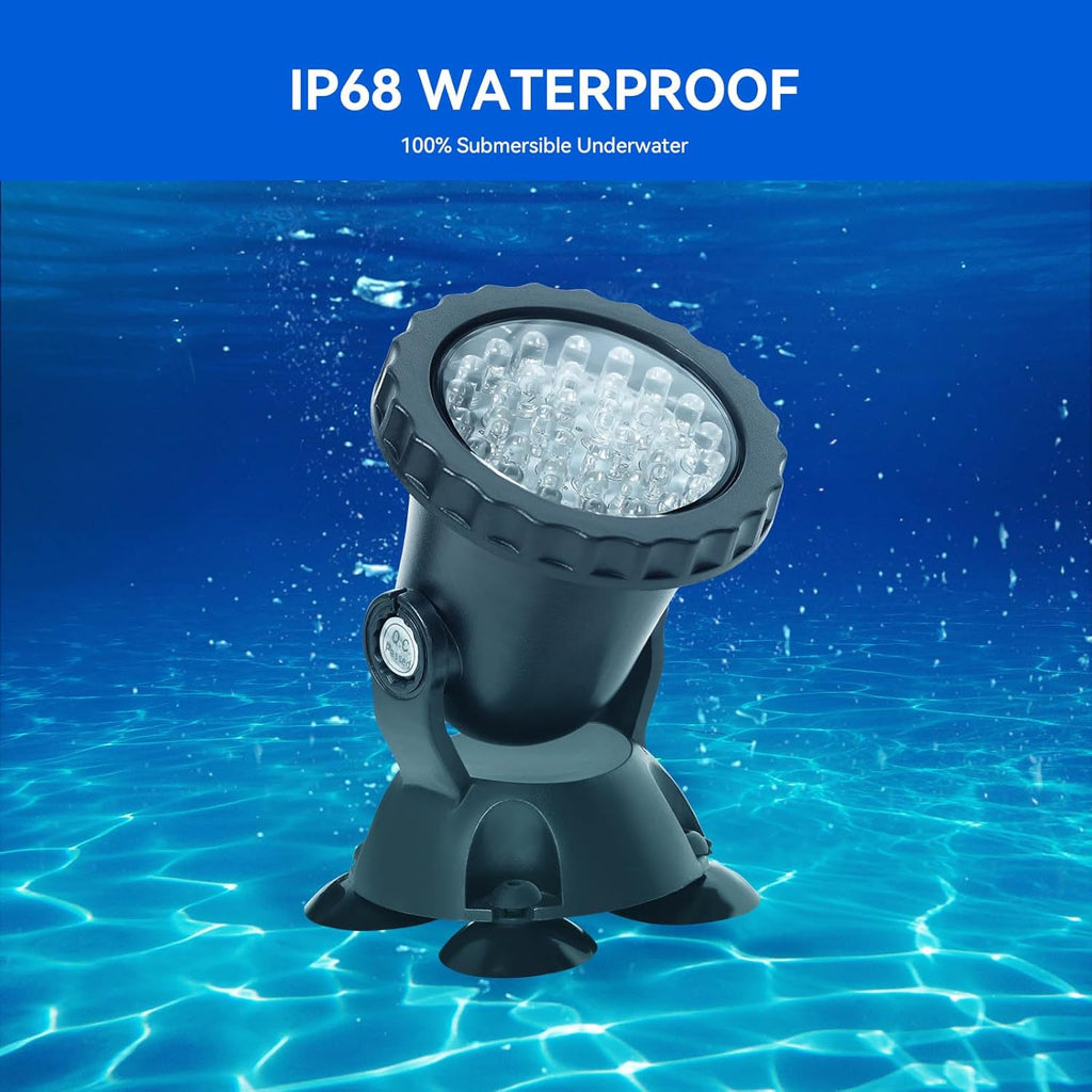 Color Changing Spotlight Underwater Pond Lights, Colored LED Fountain Lights Outdoor Landscape Spot Light RGB IP68 Waterproof Submersible Dimmable for Garden Yard Lawn Halloween (8 Lights)