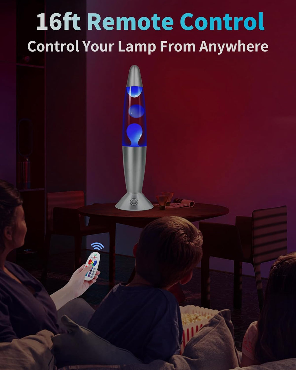 17 Colors Changing Liquid Motion Lamp with Remote: 16 Inch LED Night Light for Kids Adults - Relaxing Table lamp for Bedroom Office - Glitter Mood Lighting for Home Decor Christmas Decorations Indoor