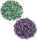 SUNYIK Amethyst/Green Aventurine Tumbled Chips Crystal Crushed Pieces Irregular Shaped 1pound(About 460 gram)