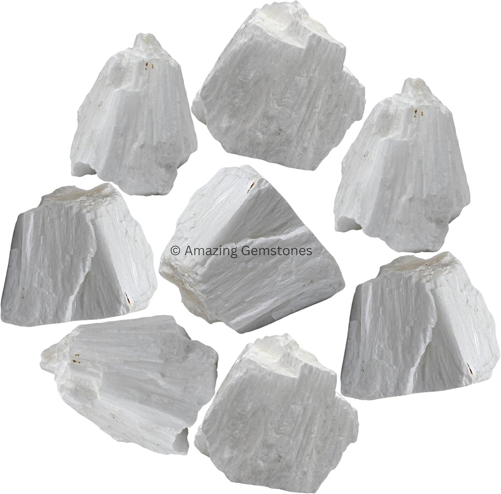 Amazing Gemstone Scolecite Raw Crystals and Healing Stones, Natural Rocks for Tumbling and DIY Raw Stones and Crystals (1 LB)