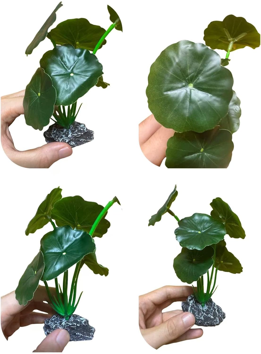 JGbaby Artificial Aquarium Plants,Fish Tank Decorations Betta Leaf Hammock 7in Realistic Silk & Plastic Plants, Hideout Decor for Betta. Goldfish,Reptiles,Small Tanks (Green Type-B)