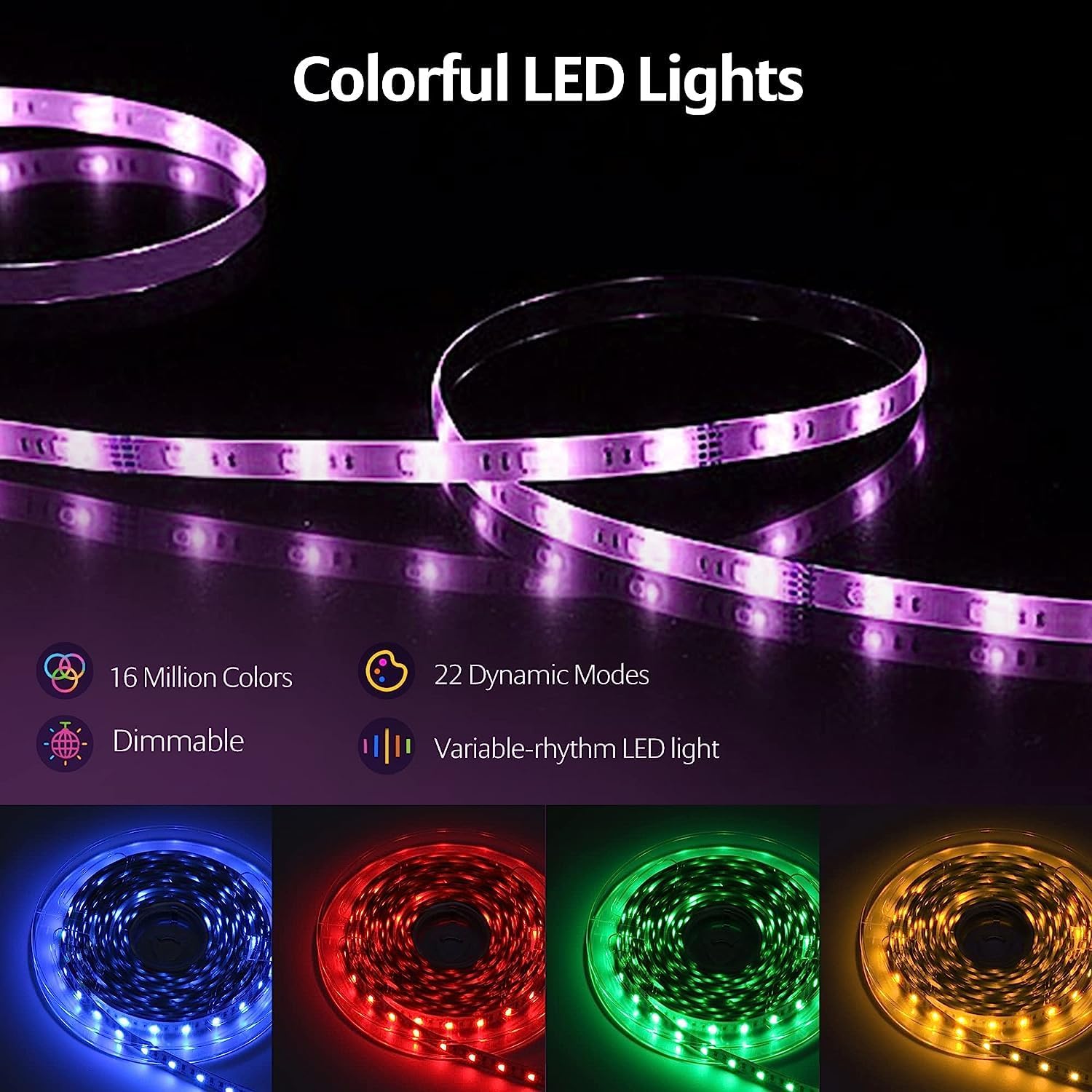 55FT LED Boat Lights, 12V APP RF Remote Control Pontoon Boat Lights, IP66 Waterproof RGB Marine Strip Lights, Boat Interior Light, Boat Deck Light for Bass Boat, Fishing Boat, Yacht