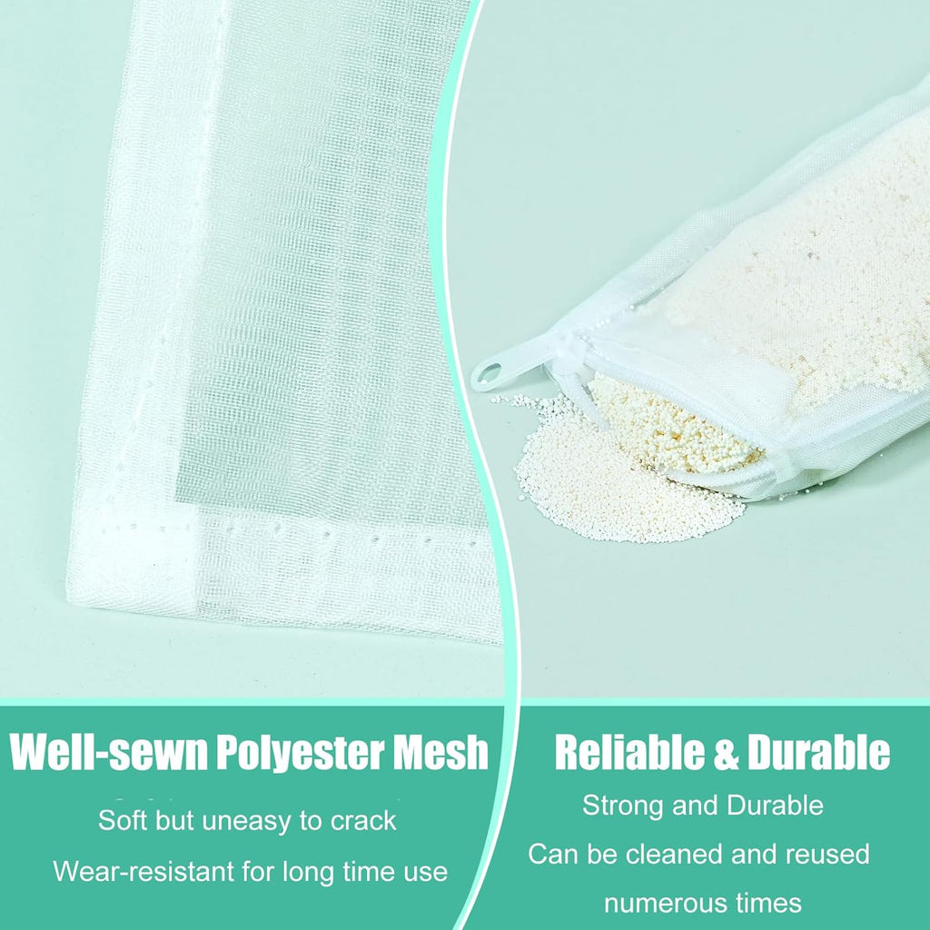 AQUANEAT Aquarium Filter Media Bags 6pcs Fish Tank Extra Fine 100 Micron Mesh Bags with Plastic Zipper for Activated Carbon (3" x 8")
