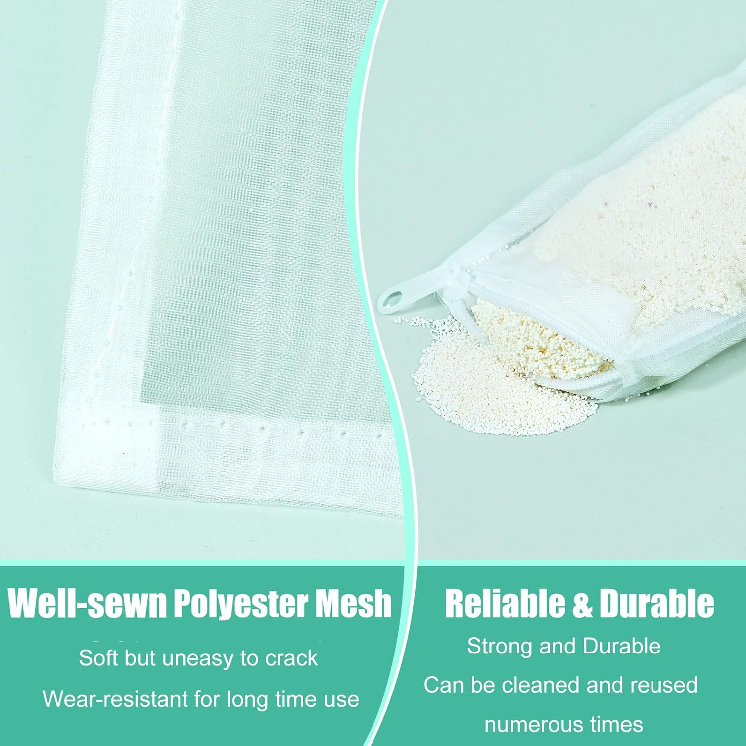 AQUANEAT Aquarium Filter Media Bags 6pcs Fish Tank Extra Fine 100 Micron Mesh Bags with Plastic Zipper for Activated Carbon (3" x 8")