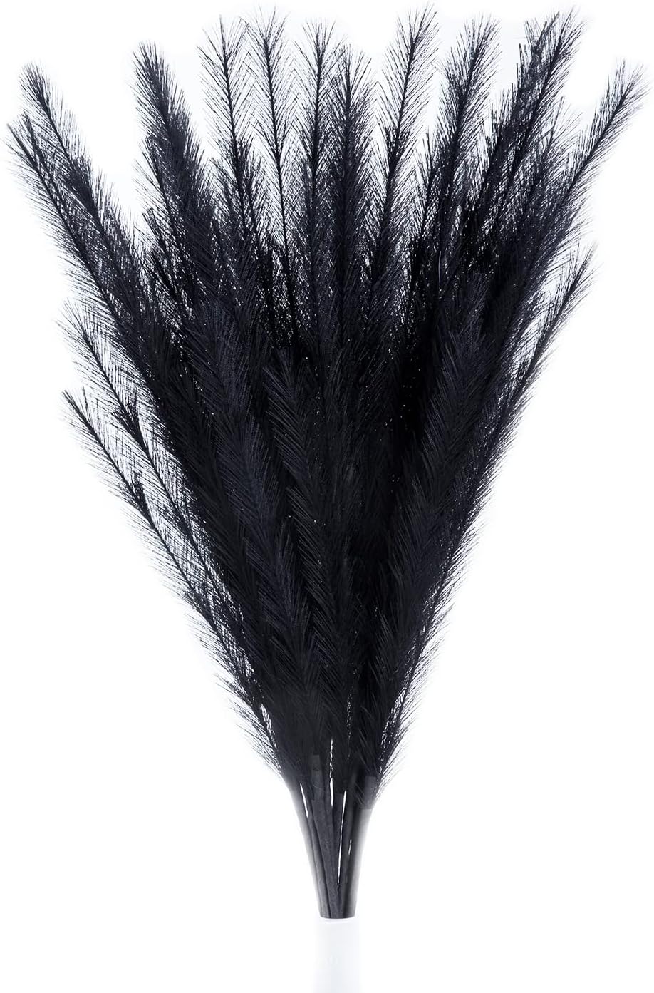 UiiziC Faux Pampas Grass 8 PCS 30"/76cm Dried Fluffy Artificial Flowers Ascendant Grass for Vase Fillers Wedding Party Bouquets Home Hotel Centerpieces Decor (Black)