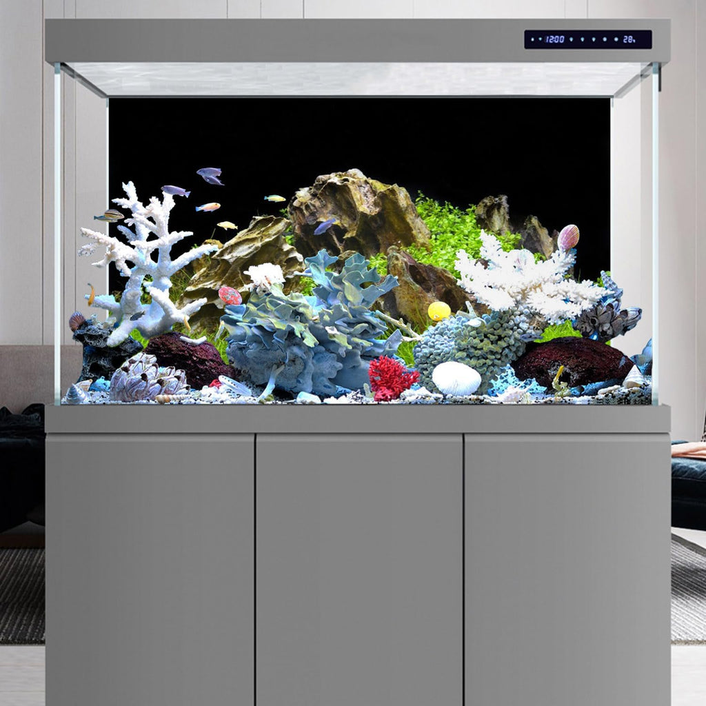 AWERT 24x12 inches Aquarium Background Aquatic Plant River Bed & Lake Fish Tank Background Vinyl