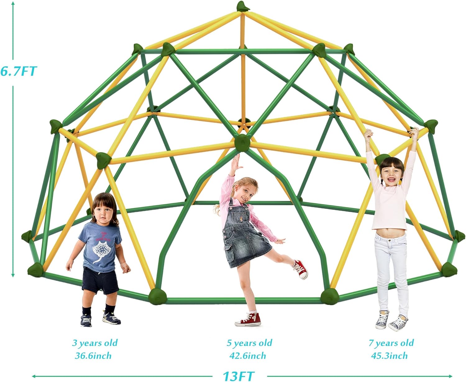 Merax 13FT Climbing Dome, Outdoor Dome Climber for Kids 3-10 Supporting 1000 lbs, Easy Assembly Playground Jungle Gym Backyard Play Equipment