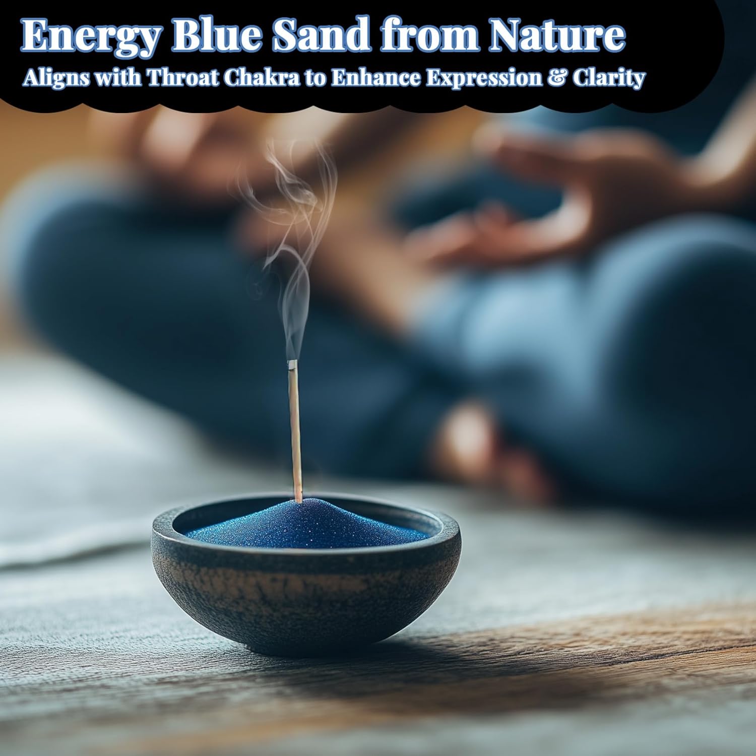 RAINFLOW 15 OZ Fine Blue Sand for Crafts - Colored Quartz Zen Garden Sand Decorative for Vases Filler, Wedding Unity Ceremony, Incense Burner, Ritual Incense