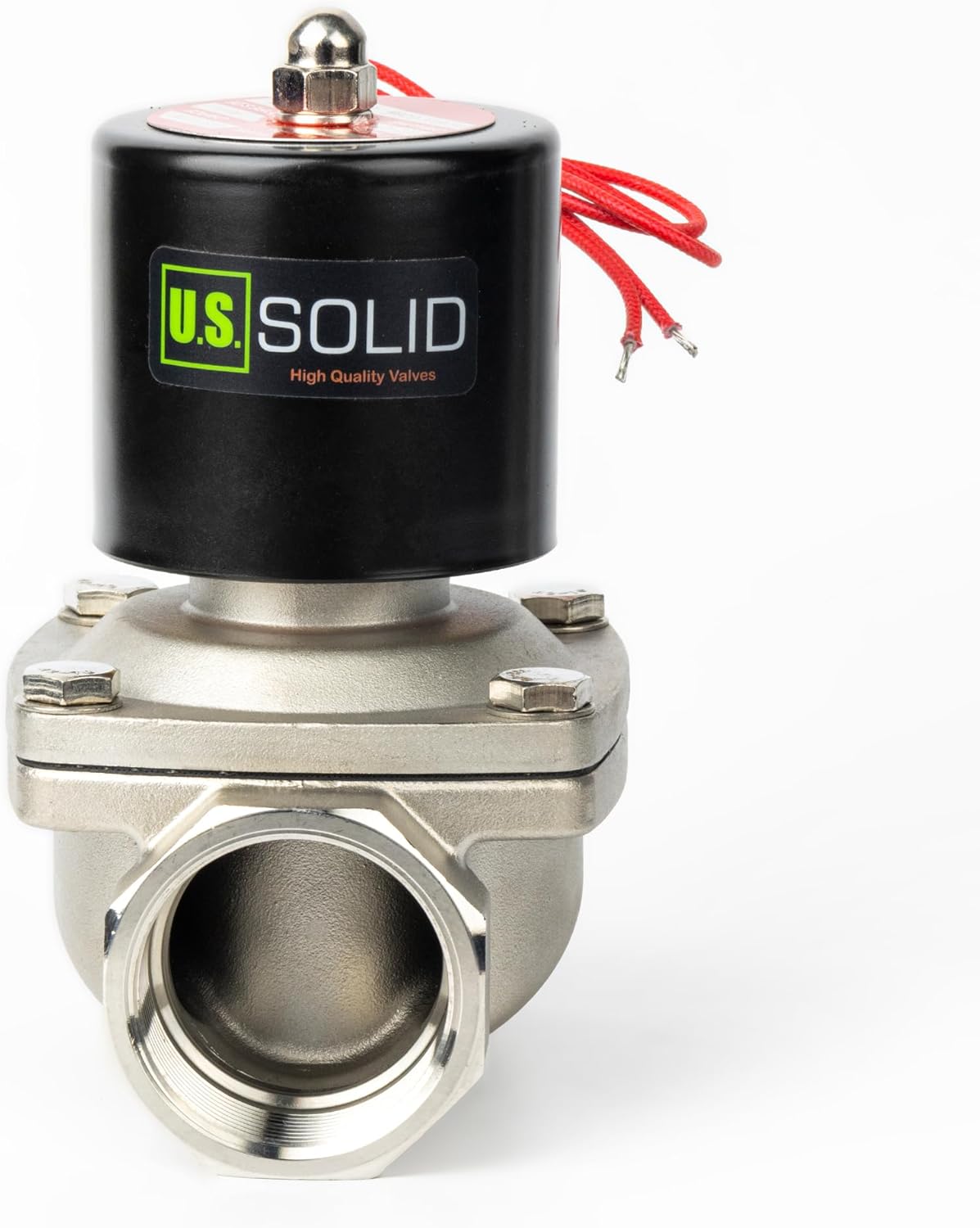 U.S. Solid 1-1/2" Solenoid Valve - 110V AC Stainless Steel Electric Solenoid Valve, Normally Closed, Viton Seal