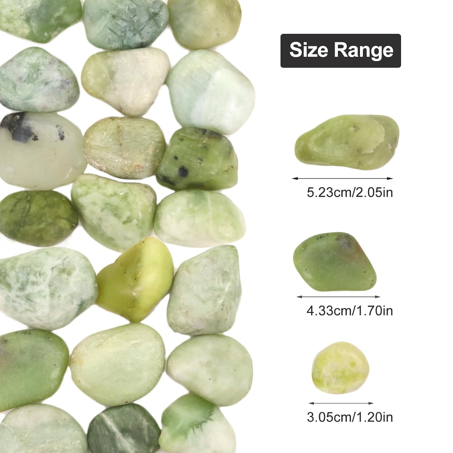 10Ib Jade River Rocks for Landscaping-Polished Pebbles for Plants-Garden Decorative Stones-1-2 Large Plant Rocks,Ideal for Aquarium, Home Decor