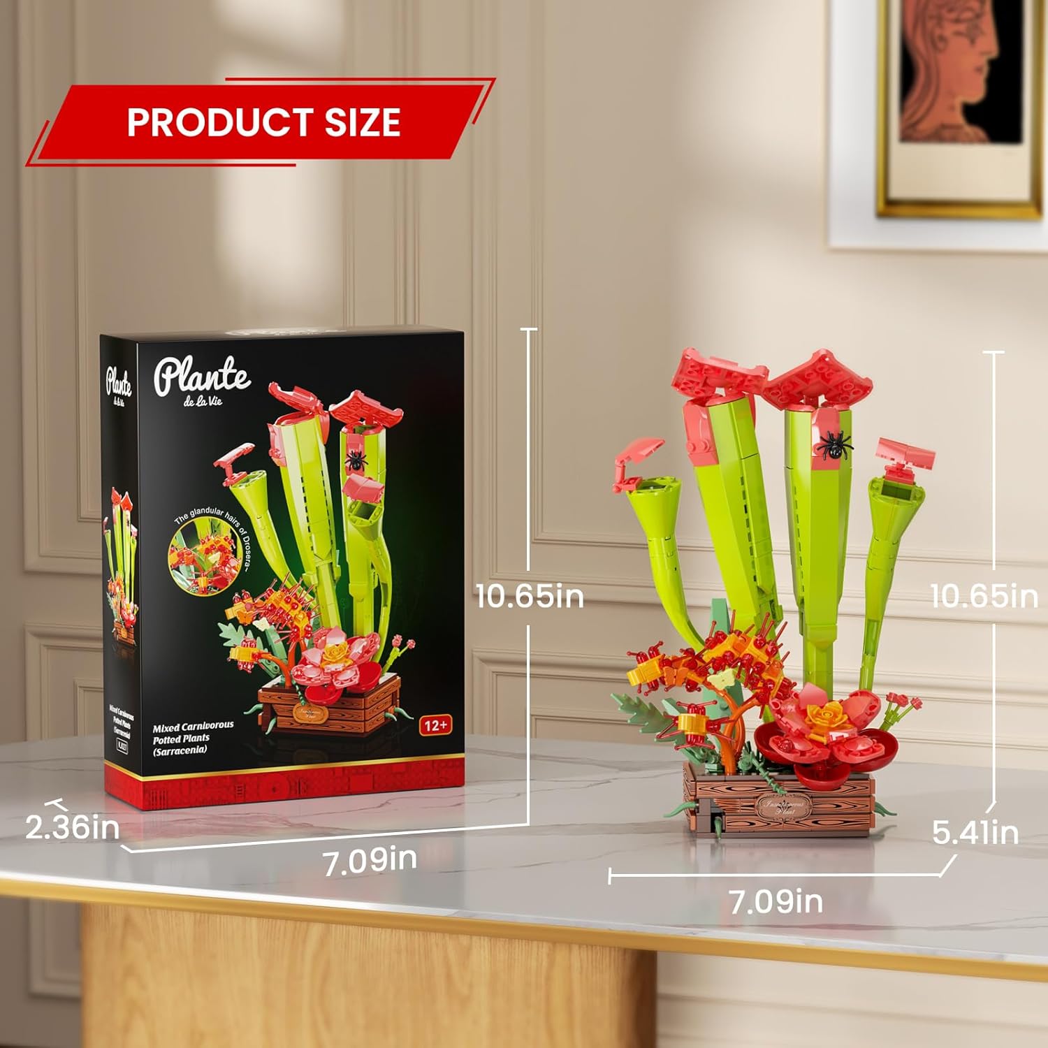 Carnivorous Plant Building Set, Tropical Rainforest Creative Botanicals Plants Bricks, Artificial Plant Kit Home Decor, Gift for Plant Lovers for Her Adults Kids Boys Girls 12+ (455PCS)