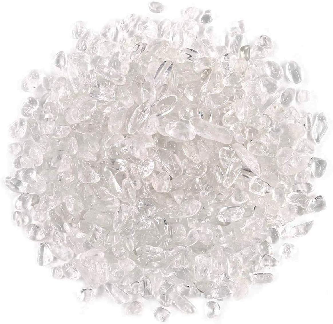WAYBER 2 Lbs/920g Natural White Clear Quartz Crystal Stones Irregular Aquarium Pebble Decorative Rocks Gravels Sands for Turtle Tank//Terrarium/Flowerpot/Vase Decoration (Fill 2 Cups)