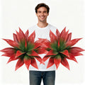 Artificial Agave Faux Agave Fake Greenery 18In Outdoor Artificial Plant Fake Plant for Indoor Home Decoration Plastic Plant Outdoor Decoration Front Porch Decor Simulation Plants 2Pack（Red）