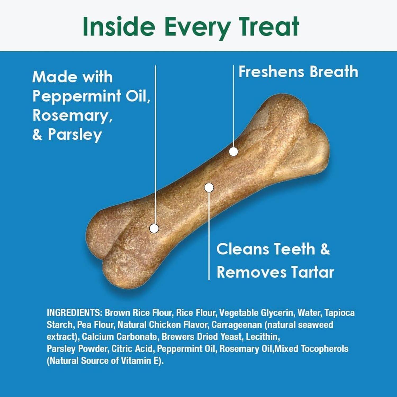Bonies Natural Breath and Dental Formula Minis-Sized Single Bone - All-Natural Ingredients, Fresh Breath, Cleans Teeth, Low Calories, Chicken Flavor, MINI Dogs, 20 Bones (Pack of 2)