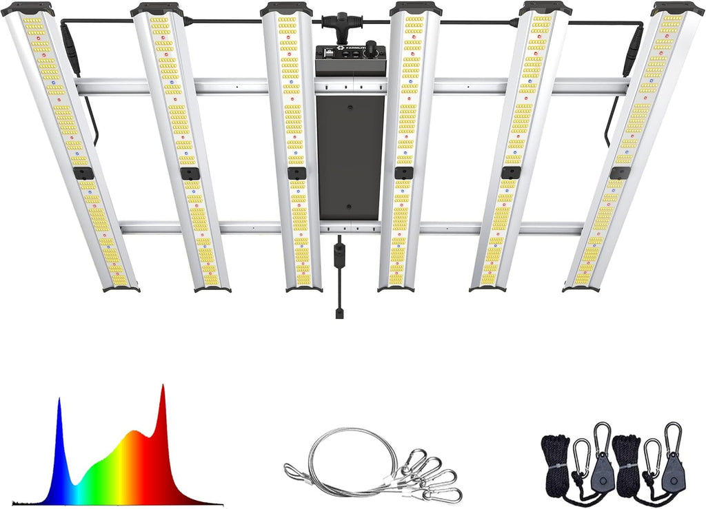 Grow Light FARMLITE LED Grow Lights for Indoor Plants Full Spectrum Growing Light Plant Hanging Growing Lamps Seedling Daisy Chain Dimmable Board 4x4ft Coverage (320watts)
