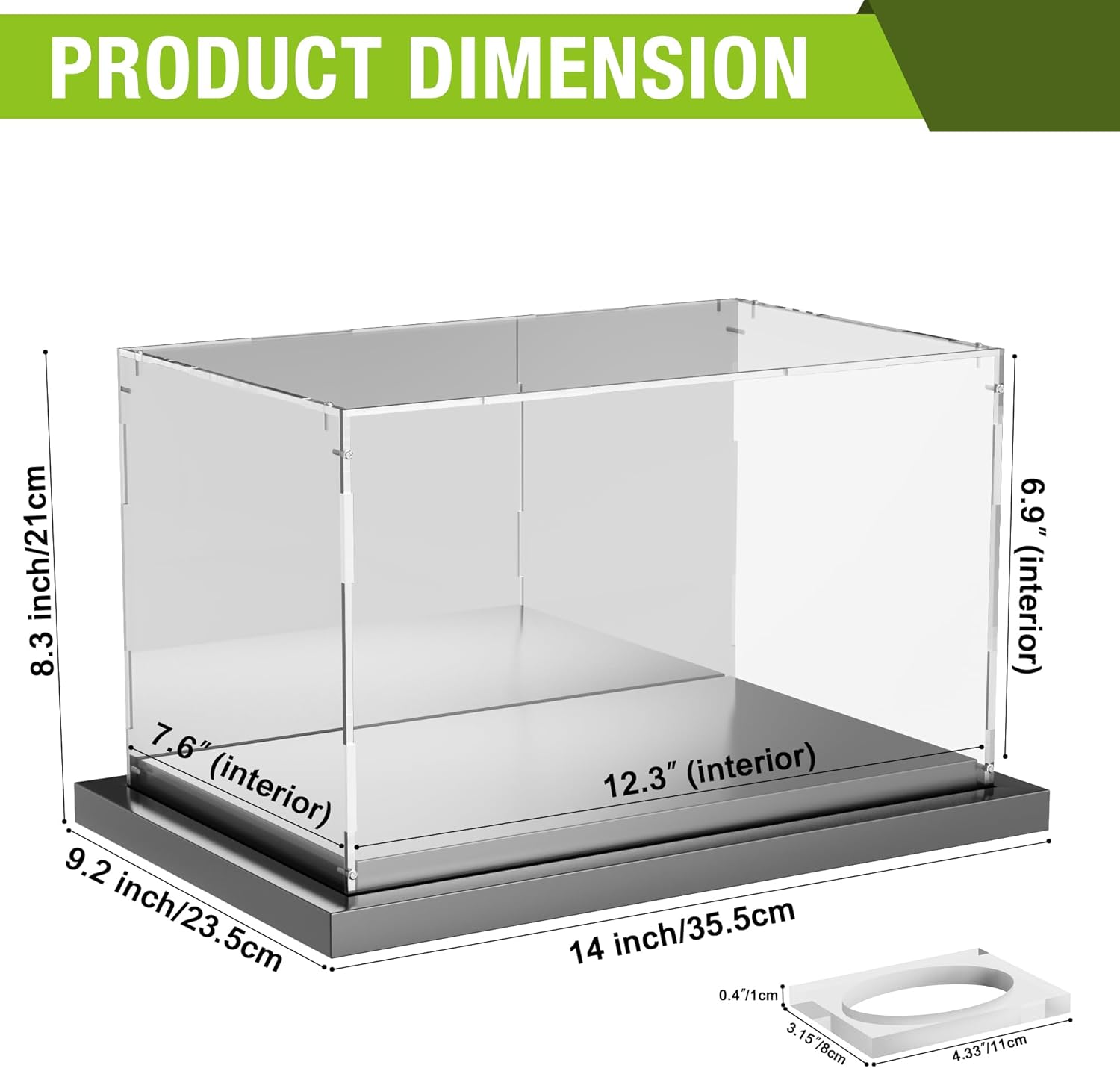 Putros Football Display Case with Mirror and Black Metal Grooved Base Acrylic Football Case with Transparent Removable Built-in Football Display Stand for Autographed Football