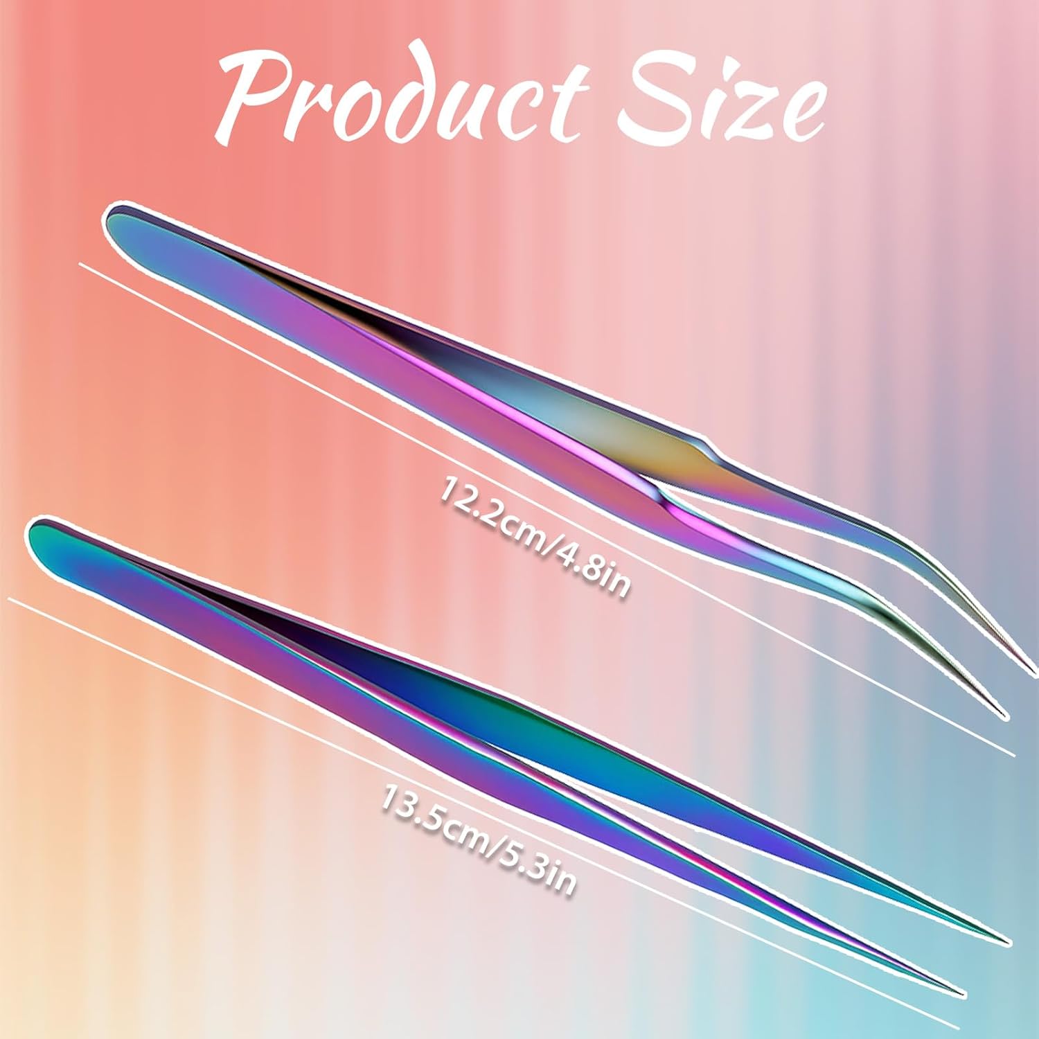 2PCS Sticker Tweezers, Tweezers for Crafting Straight and Curved Tip Tweezer Stainless Tweezer for Stickers Eyelash Extensions Precision Electronics Nail Rhinestone Jewelry, Scrapbooking Tools
