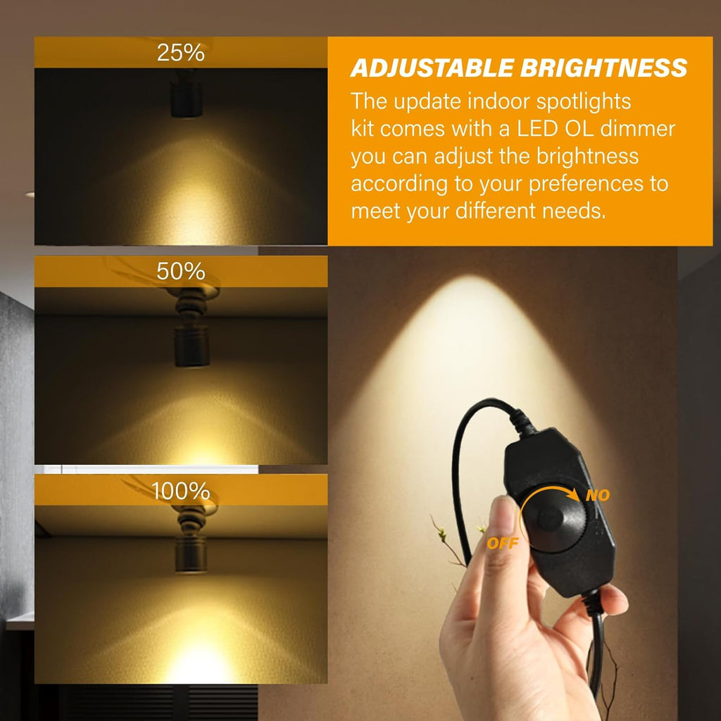 YaeCCC Dimmable LED Mini Spotlight Jewelry Showcase Display Lights Black Shell Surface Mount (Pack-4,Warm White 3000k)