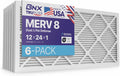 BNX TruFilter 12x24x1 Air Filter MERV 8 (6-Pack) - MADE IN USA – Dust & Pet Defense Electrostatic Pleated Air Conditioner HVAC AC Furnace Filters for Dust, Pet, Mold, Pollen MPR 600 – 700 & FPR 5