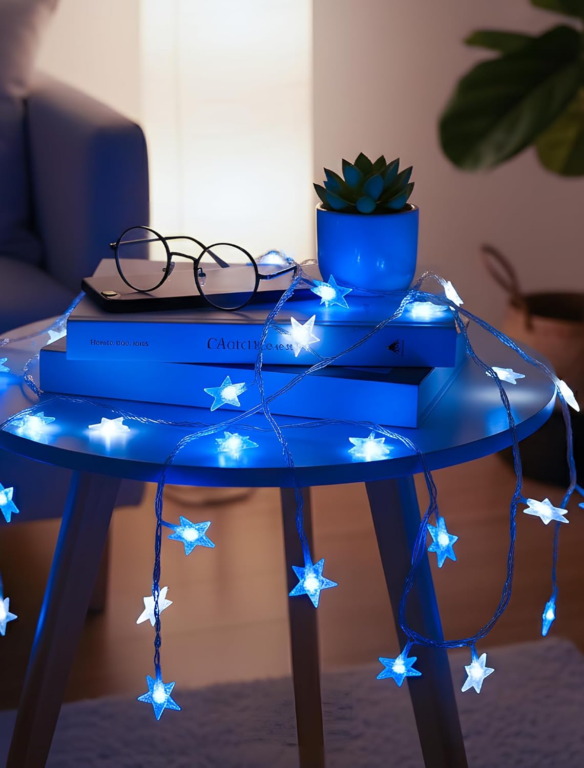 Star String Lights Plug in,33ft 100LED Star Christmas Lights with Remote and Timer, Fairy Lights Waterproof for Indoor Outdoor Bedroom Classroom Dorm Wedding Party Holiday Decor,Blue-White