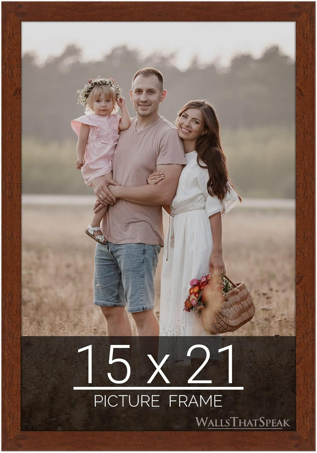wallsthatspeak 15x21 Dark Walnut Rustic Pine Picture Frame for Puzzles Posters Photos or Artwork