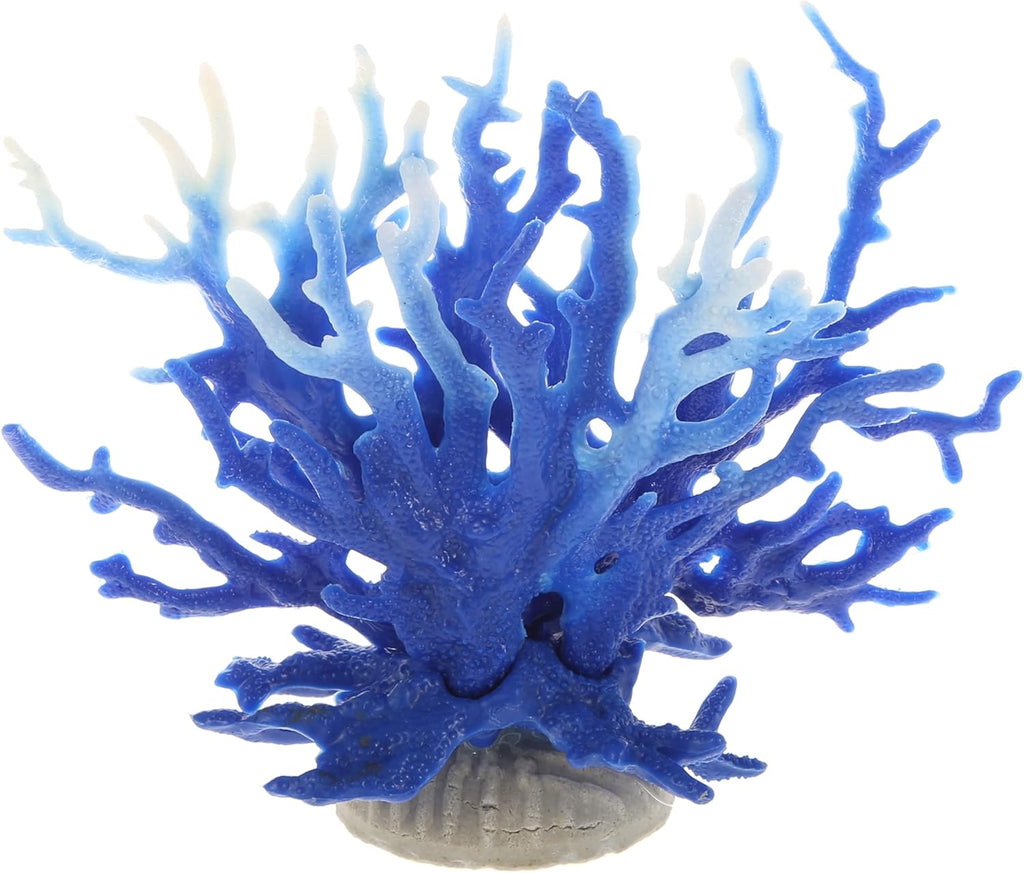 VOCOSTE Coral Reef Decor, Mini Faux Aquarium Decor, Blue White, 6.5"x5.83"