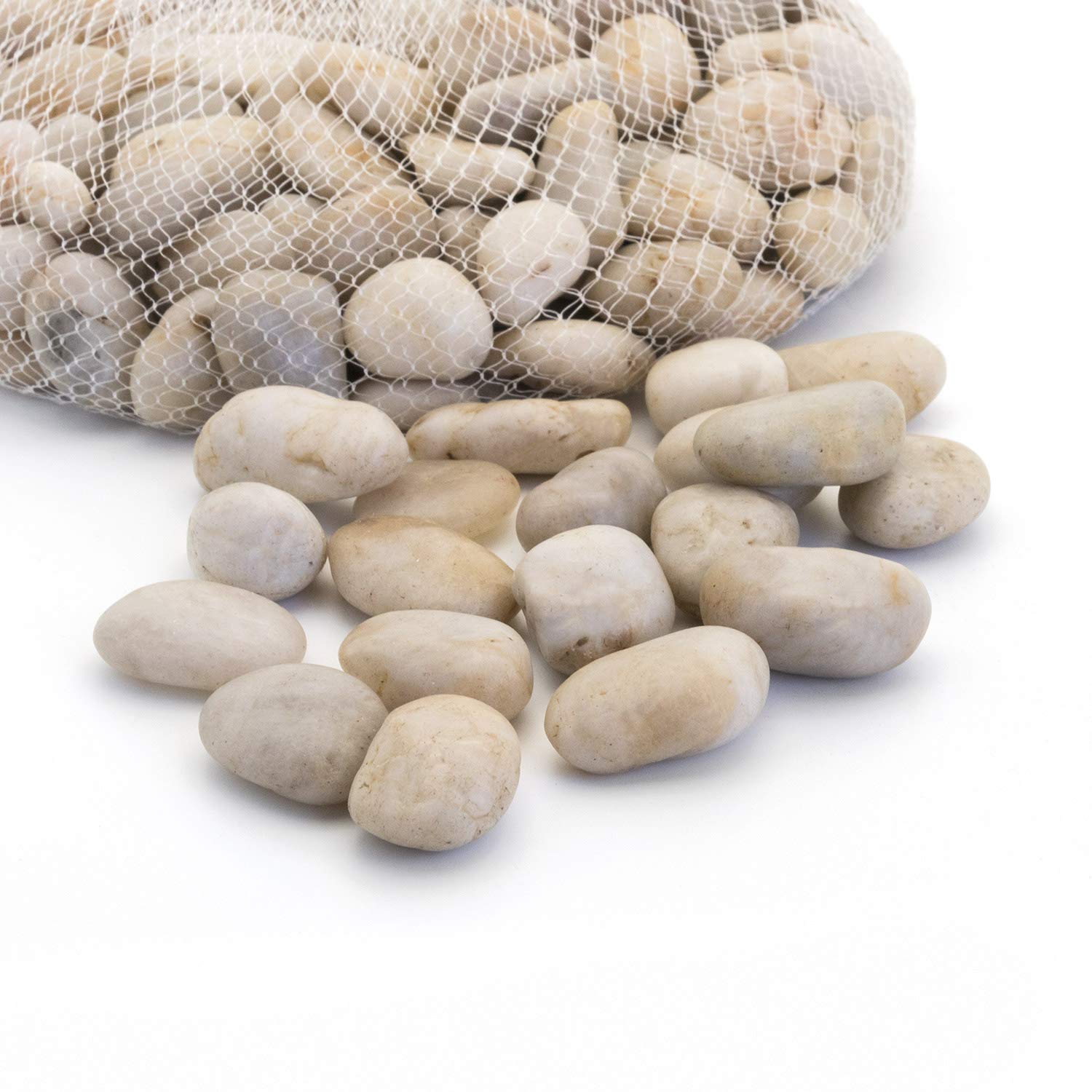 Royal Imports 5LBS River Rocks Decorative Ornamental Pebbles, Garden Landscaping Stones, Gravel Filler for Plants, Vases, Succulents, Home Decor, Aquariums, Crafting, Animal Habitat - Large Light