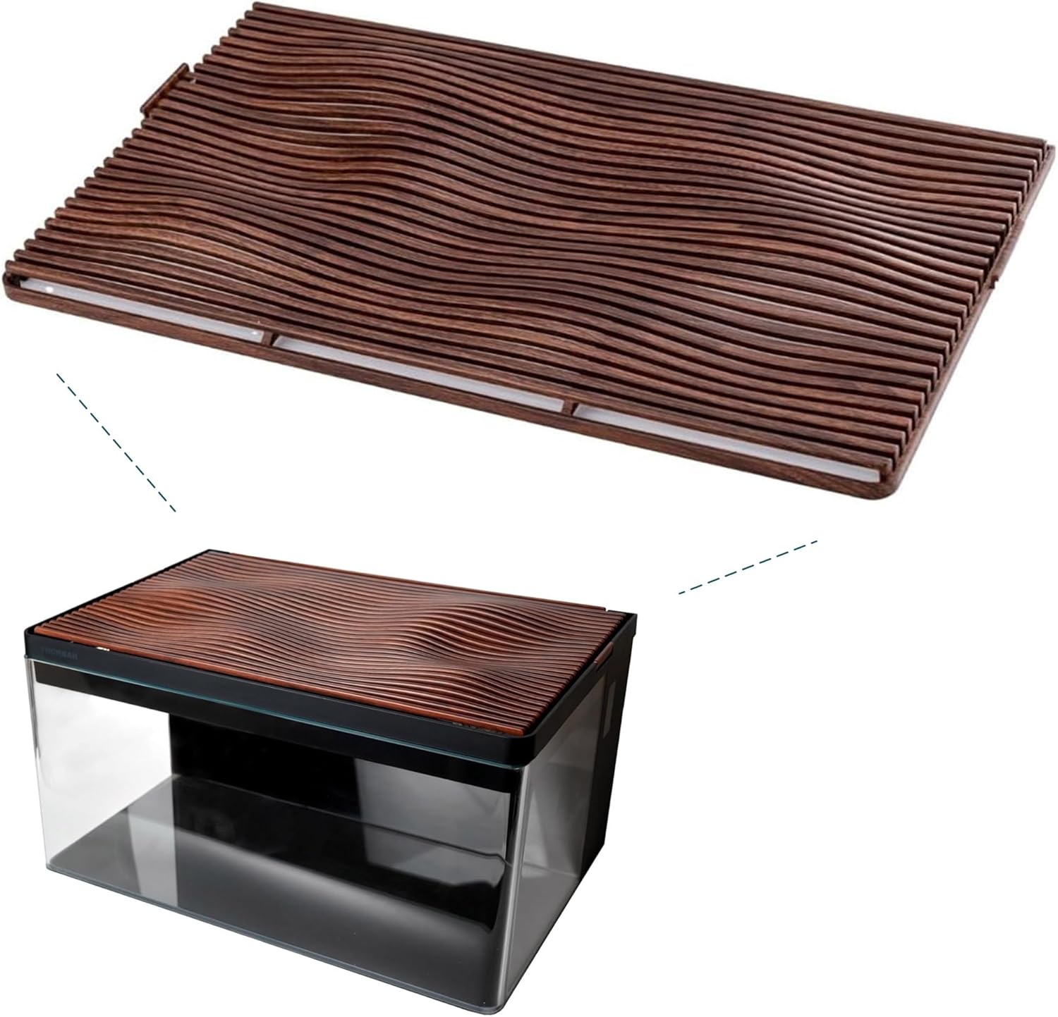 Cherry Wood Grain Top Lid for Clairnara Harmony Aquatic Tank