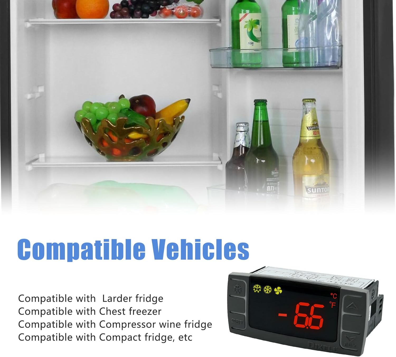 XR02CX-4N1F1 Dixell Temperature Controllers Refrigerator Digital Thermostat Controller for Fridges Freezers Heating Appliances 120V/50-60Hz with 1 NTC Probe