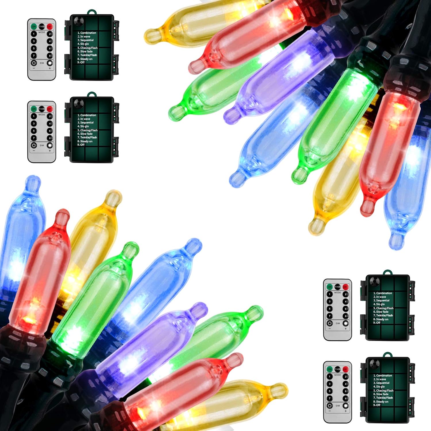 18ft Battery Operated String Lights,Outdoor String Lights Christmas Lights 50 Led String Lights with Remote Timer Waterproof for Indoor Outdoor Garden Party Christmas Decoration, Multicolor