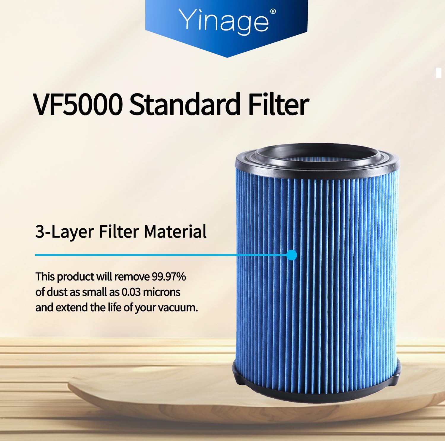 VF5000 Filter Compatible with Ridgid for Shop Vac 5-20 Gallon Wet Dry Vacuum Cleaner, Fits WD1450 WD0970 WD1270 WD09700 WD06700 WD1680 WD1851 WD1956 WD0970M0 WD0970EX0 2pack