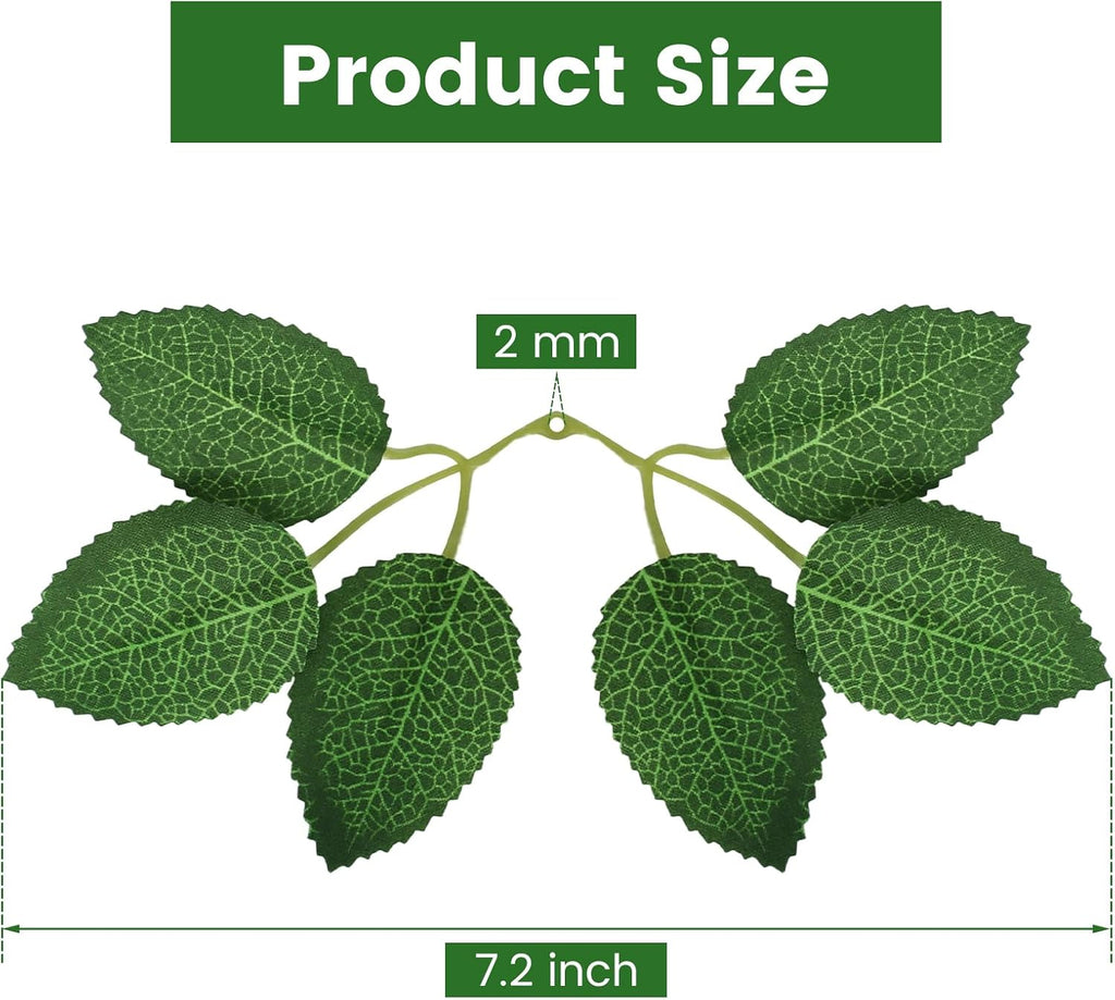 100PCS Artificial Green Leaves Faux Bulk Rose Leaves Silk Rose Flower Greenery Leaves for DIY Wedding Bouquets Centerpieces Bridal Shower Party Decorations Rose Vine Wreath Garlands Supplies Decors