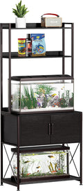 20-29 Gallon Fish Tank Stand, Aquarium Stand with 2 Shelves and Cabinet Accessories Storage, for 20 Gallon Long Aquarium, Metal Frame 32.28" L*16.53" W PG03YGB