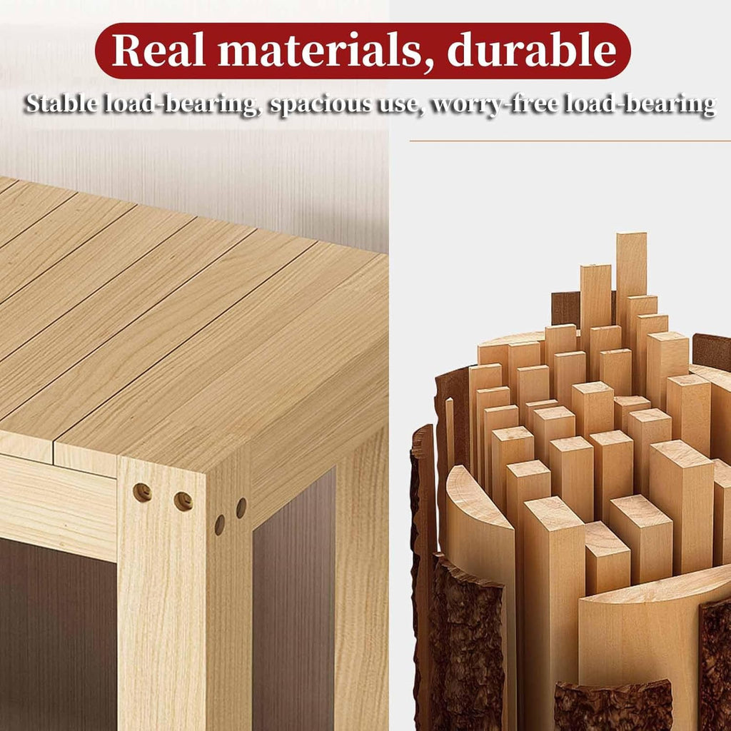 FORRTY Solid Wood Aquarium Stand – Heavy Duty Wooden Fish Tank Stand With 2-Tier Storage | Natural Pine Reptile Tank Table | Indoor Plant Rack | Printer Table | Multi-Purpose Shelf | 30–150cm Width(Br