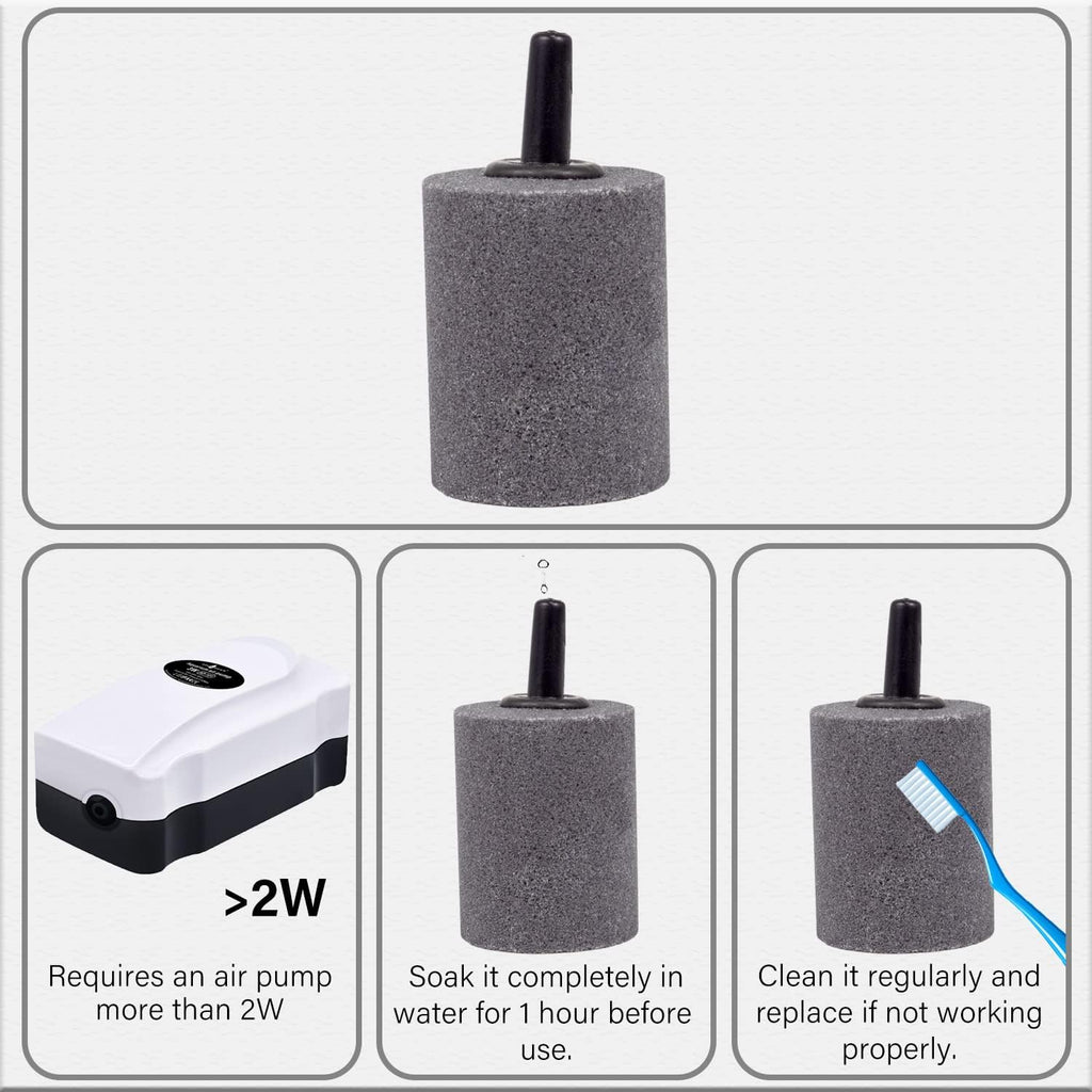 Air Stone Bubble Diffuser Ball - for Aquarium Air Pump and Fish Tanks, Gray, Pack of 10pcs