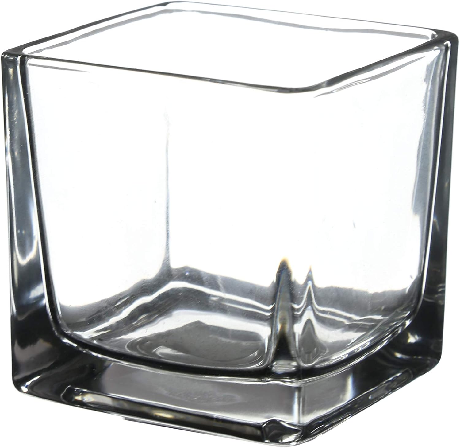 WGVI Clear Square Glass Tea Light Votive Candle Holder, Width 3", Height 3", Small Cube CandleHolders Container Dish Terrarium Tabletop Event Decor, 1 Pieces